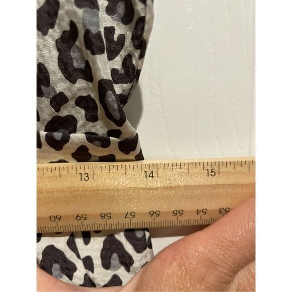 Rebecca Taylor Short Sleeve Midi Dark Leopard Silk Ruffle Dress Silk Size 4 - Picture 9 of 15